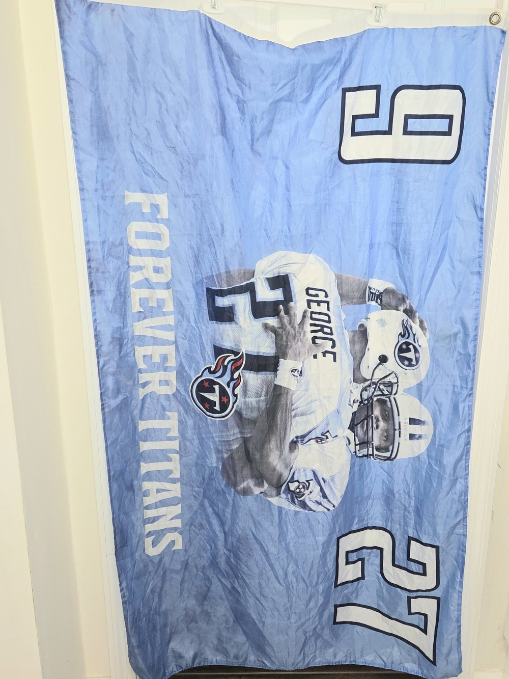 Tennessee Titans Eddie George Steve McNair " Forever Titans" Souvenir Flag SEE P